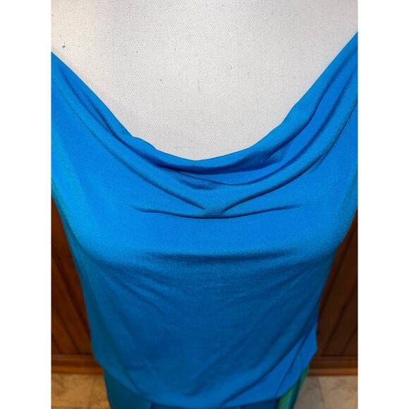 NWT Womens Laundry‎ By Design Blue Green Short Sleeve Scoop Neck Tie Dress S - Picture 3 of 8
